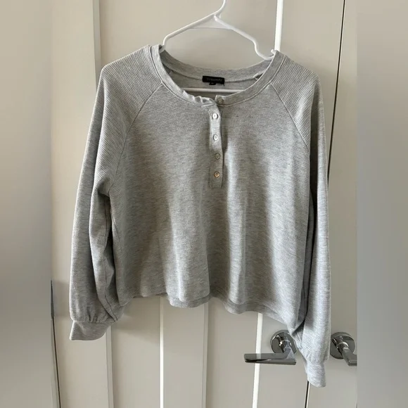 NWOT Dynamite Summit Waffle Henley Top - Picture 2 of 5